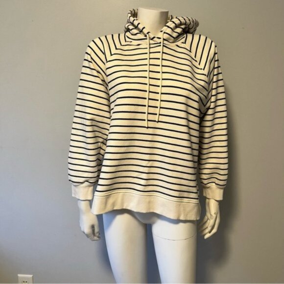 M&S COLLECTION Pure Cotton Striped Longline Hoodie - Picture 2 of 9